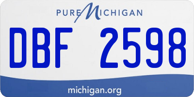 MI license plate DBF2598