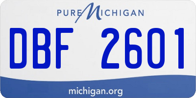 MI license plate DBF2601