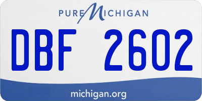 MI license plate DBF2602