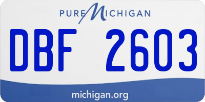 MI license plate DBF2603