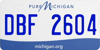 MI license plate DBF2604