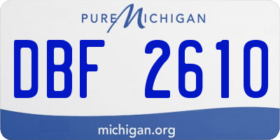 MI license plate DBF2610