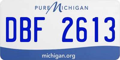 MI license plate DBF2613