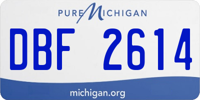 MI license plate DBF2614