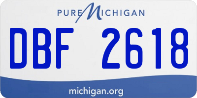 MI license plate DBF2618