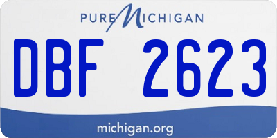 MI license plate DBF2623