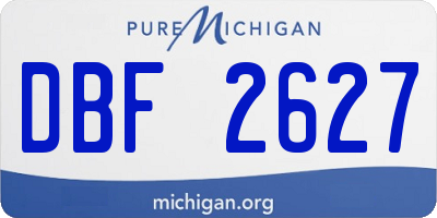 MI license plate DBF2627