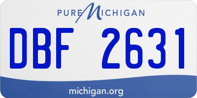 MI license plate DBF2631