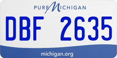 MI license plate DBF2635