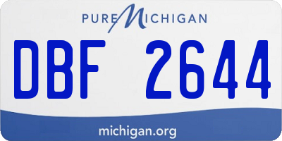 MI license plate DBF2644