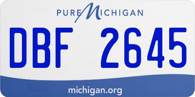 MI license plate DBF2645