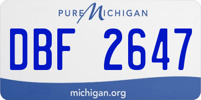MI license plate DBF2647