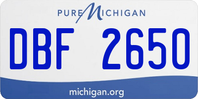 MI license plate DBF2650
