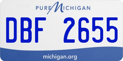 MI license plate DBF2655