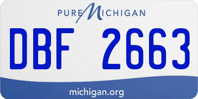 MI license plate DBF2663