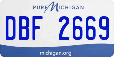 MI license plate DBF2669