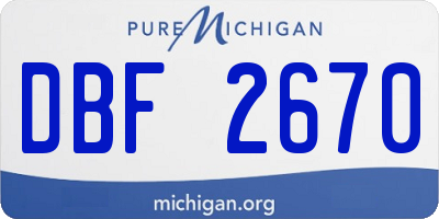 MI license plate DBF2670