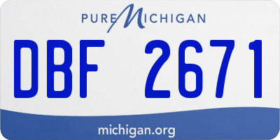 MI license plate DBF2671
