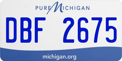 MI license plate DBF2675