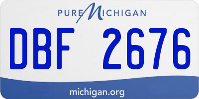 MI license plate DBF2676
