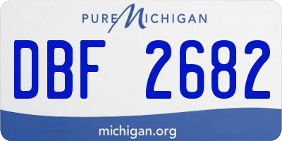 MI license plate DBF2682