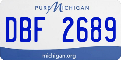 MI license plate DBF2689