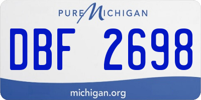 MI license plate DBF2698