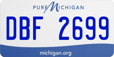 MI license plate DBF2699