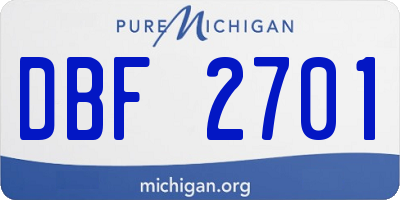 MI license plate DBF2701