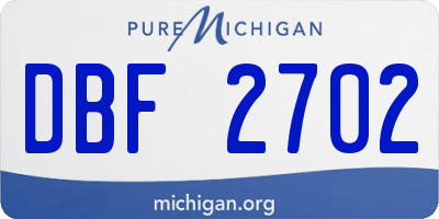 MI license plate DBF2702