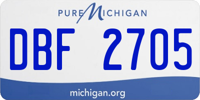 MI license plate DBF2705