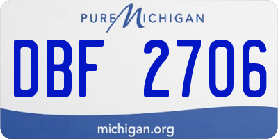MI license plate DBF2706