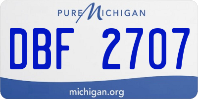 MI license plate DBF2707