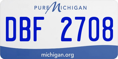 MI license plate DBF2708