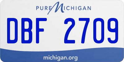 MI license plate DBF2709