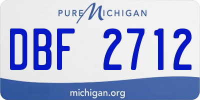 MI license plate DBF2712