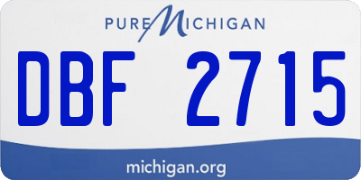 MI license plate DBF2715