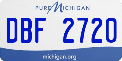 MI license plate DBF2720