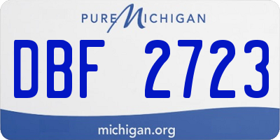 MI license plate DBF2723
