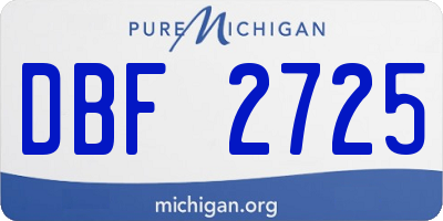 MI license plate DBF2725