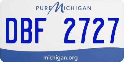 MI license plate DBF2727