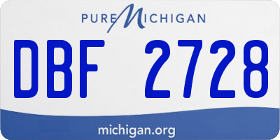MI license plate DBF2728