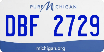 MI license plate DBF2729