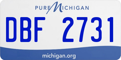 MI license plate DBF2731