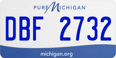 MI license plate DBF2732