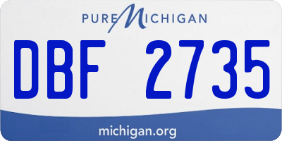 MI license plate DBF2735