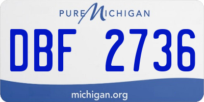 MI license plate DBF2736