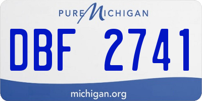 MI license plate DBF2741