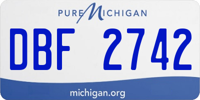MI license plate DBF2742