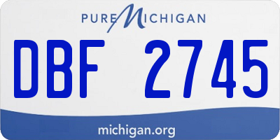 MI license plate DBF2745